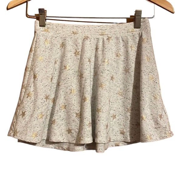 •SO•NWOT GRAY/BLACK SPECKLED GOLD STARS LITTL GIRLS SKATER SKIRT SIZE 10(Medium) - Picture 1 of 5
